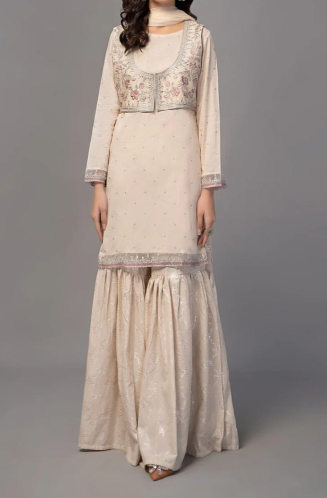 Ivory Gharara Set