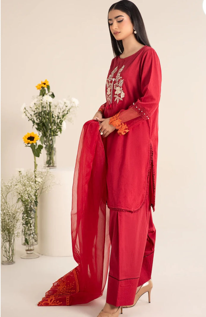Three Piece Red Maria B Set