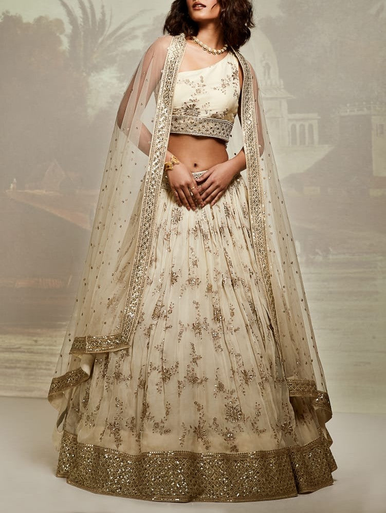 Ivory Gold Lehenga Set