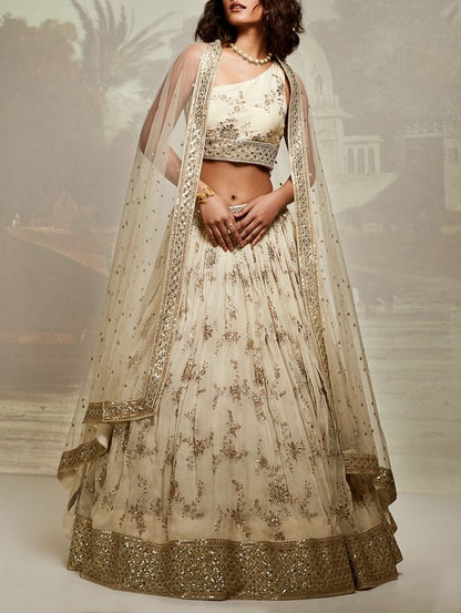 Ivory Gold Lehenga Set