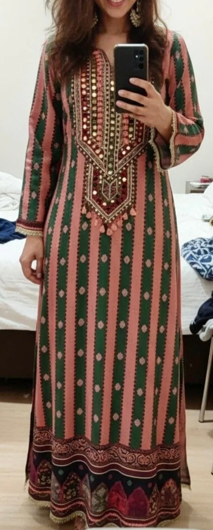 Striped Muslin Kaaftan