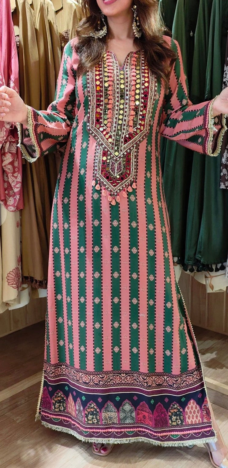 Striped Muslin Kaaftan