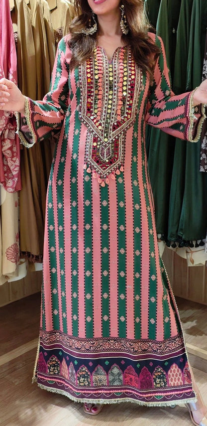 Striped Muslin Kaaftan