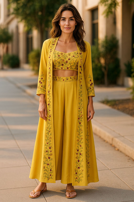 Georgette Palazzo Fusion Set