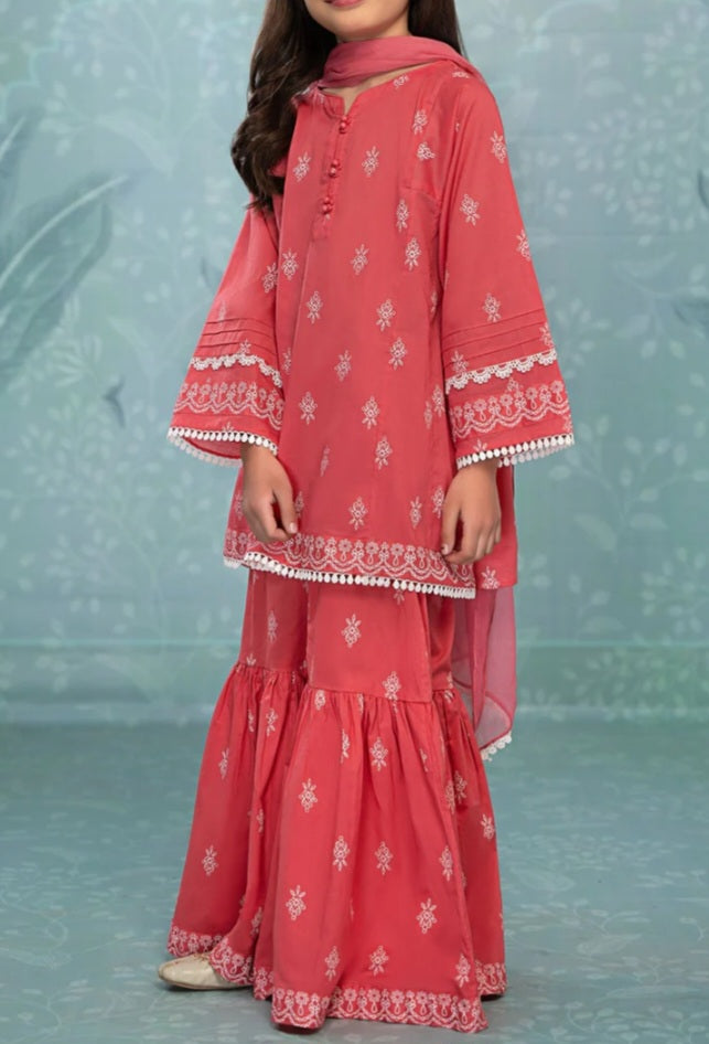 Coral Gharara Set For Girls