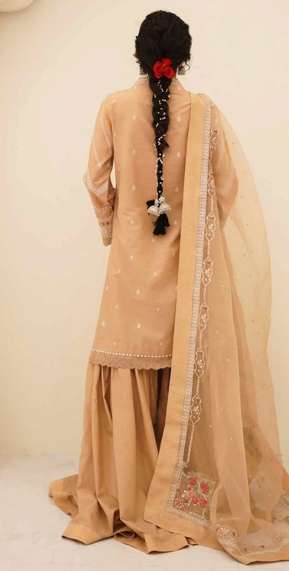 Beige Gharara Suit Set
